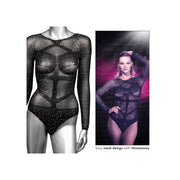 Body donna con brillantini Long Sleeve Bodysuit