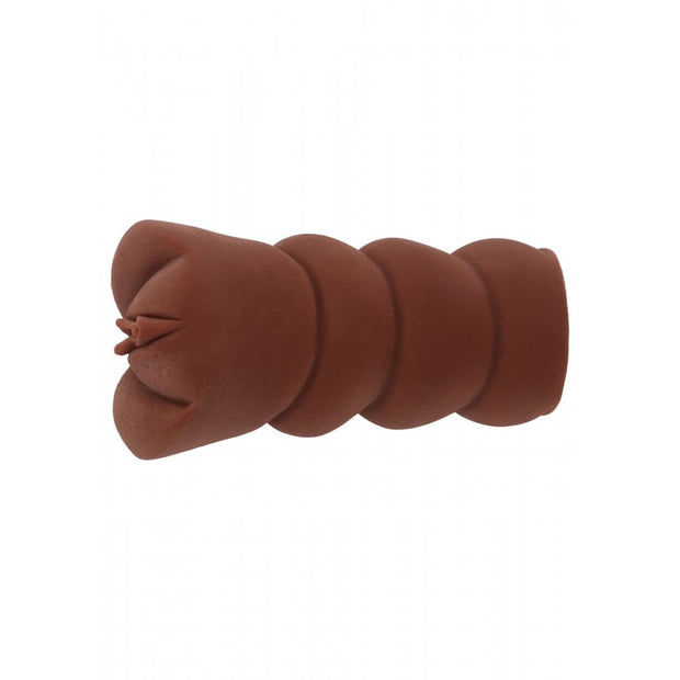 Masturbatore vagina finta realistico massaggiatore per pene bangers brown