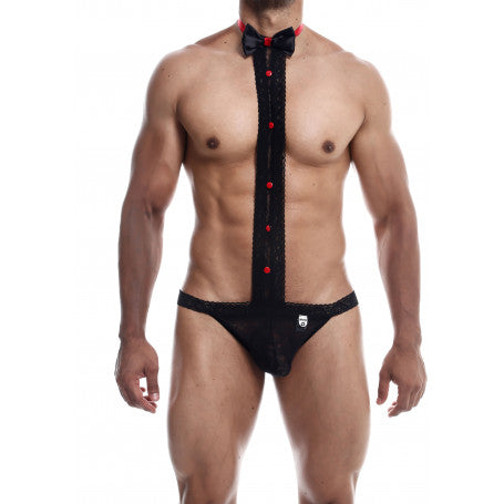 Perizoma in pizzo con cravatta MOB Tuxedo Lace Thong