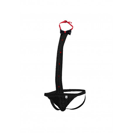Perizoma in pizzo con cravatta MOB Tuxedo Lace Thong